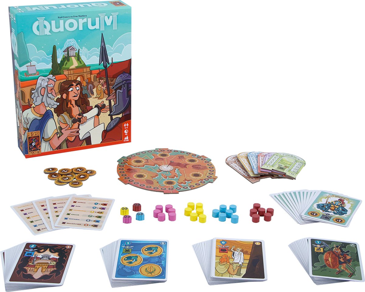 999 Games Quorum: tactisch bordspel met kaarten en Romeinse senatoren thumbnail 6