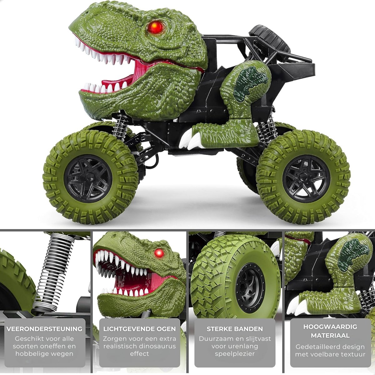 Boncy® Bestuurbare RC Auto - Dinosaurus Car - Jongens Meisje - Dino Robot Speelgoed Binnen & Buiten - Afstandbestuurbaar Race Drift Car - Afstandsbestuurbaar Raceauto Accu - Stuntauto Bestuurbaar - Elektrisch Autos Dinosaurussen 2 3 4 5 6 Jaar — afbeelding 2