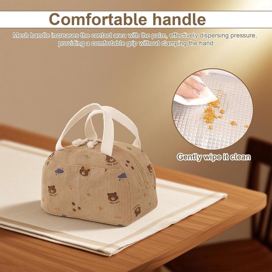 Geïsoleerde lunchtas - 6,5 L Geïsoleerde lunchtas - Draagbare geïsoleerde lunchtas - Opvouwbare geïsoleerde lunchtas met berenontwerp voor school, kantoor, strand en camping van Gadgy — afbeelding 3