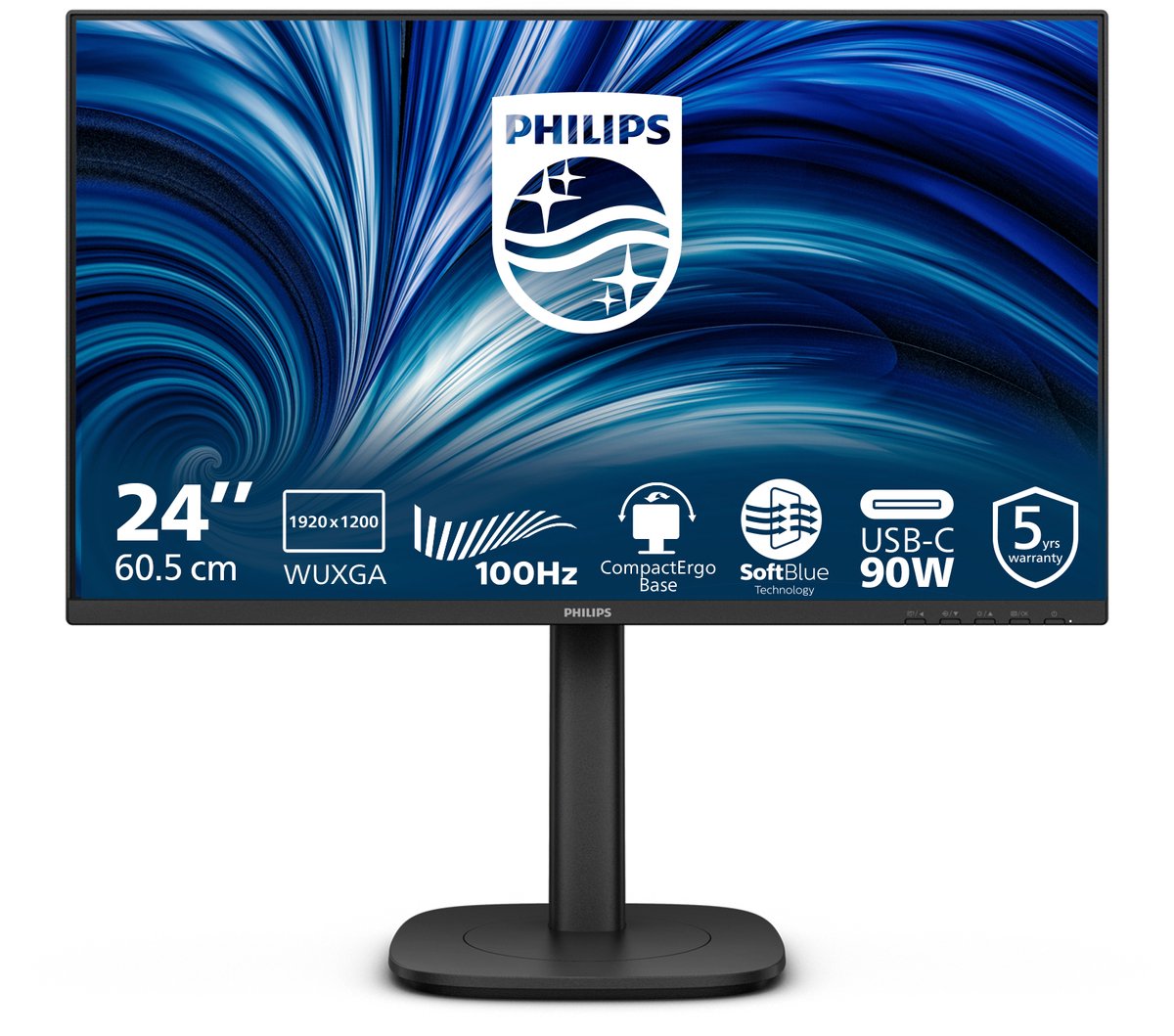 Philips 3000 series 24B2U3301D/00 computer monitor 61,2 cm (24.1") 1920 x 1200 Pixels WUXGA LCD Zwart
