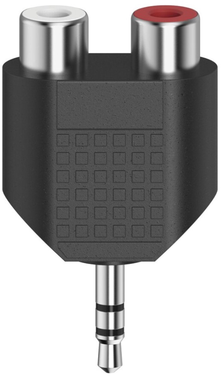 Hama Korte Audio-adapter 3,5-mm-jack-stekker Stereo - 2x Cinch-koppeling