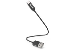 Hama USB-A naar USB-C kabel - USB-C oplaadkabel- Korte USB-C oplaadkabel - 0,2 meter - Geschikt voor Smartphone en Tablet - Zwart