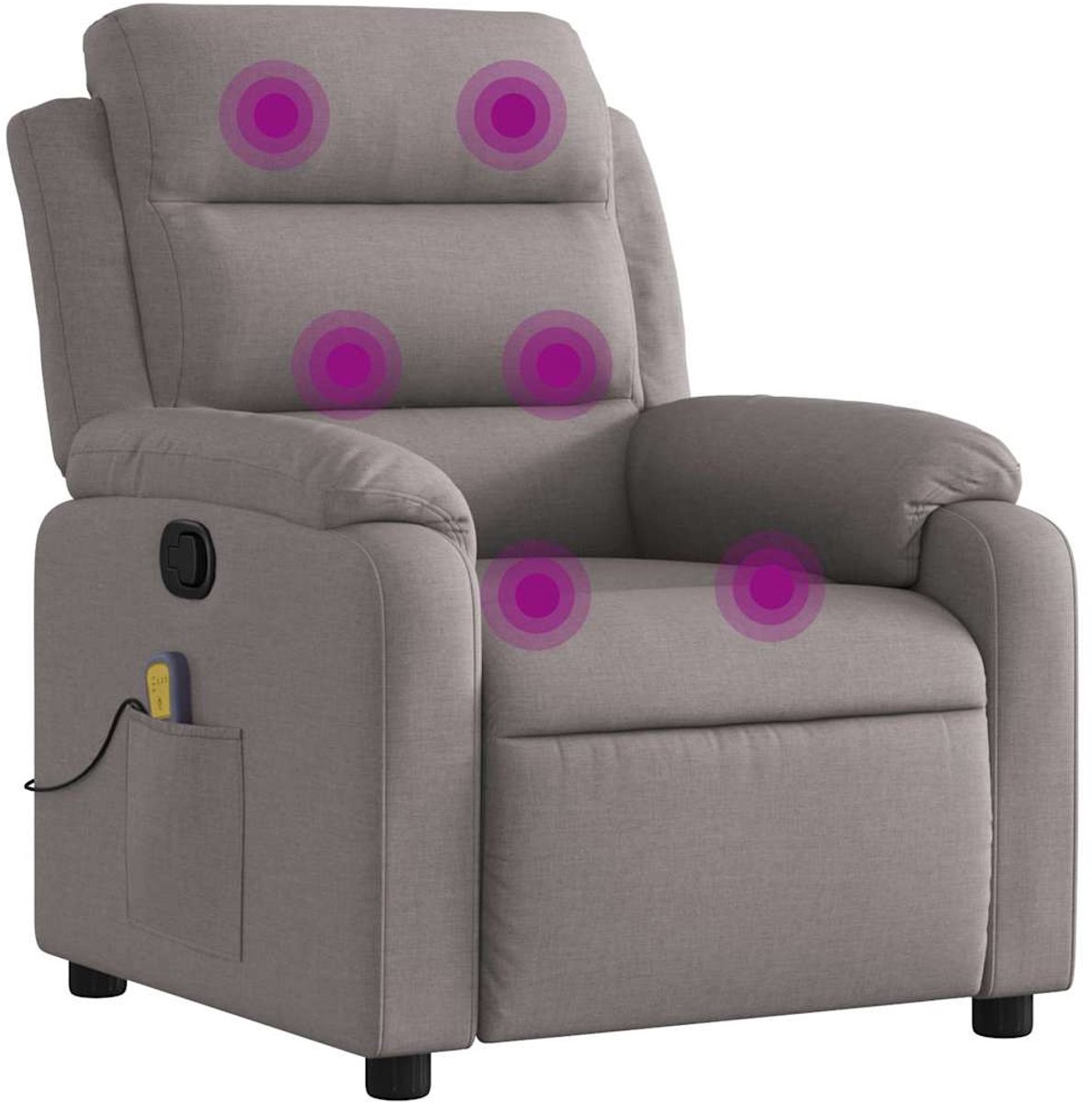 vidaXL Massagestoel - verstelbaar - stof - taupe