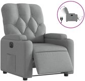 Fauteuil à réglage électrique en tissu gris clair