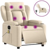vidaXL - Massagestoel - elektrisch - verstelbaar - stof - crèmekleurig