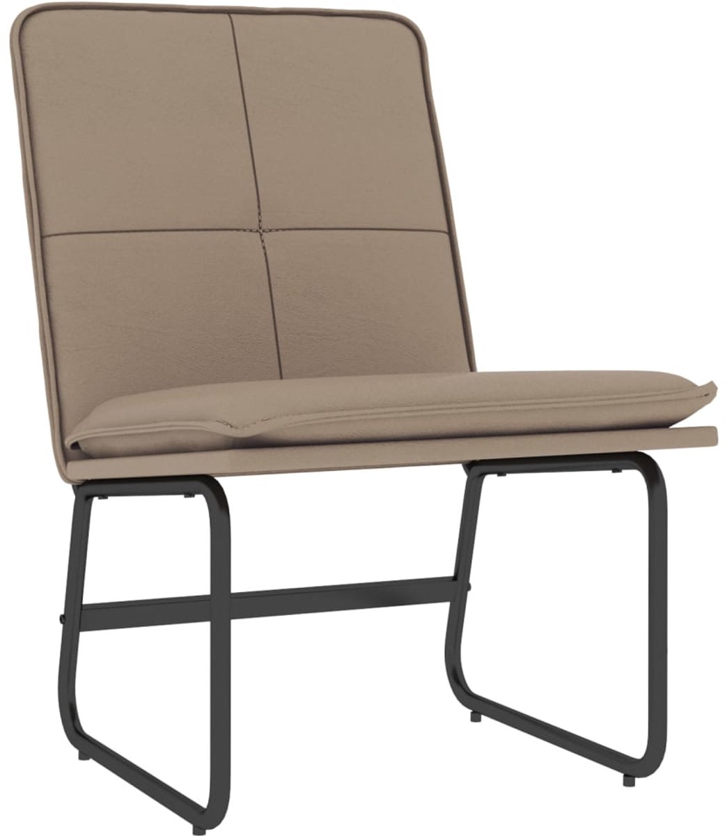 vidaXL Loungestoel - 54x75x76 - cm - kunstleer - cappuccinokleurig