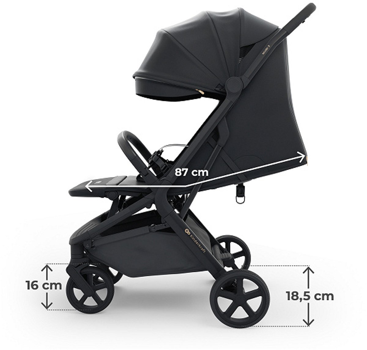 Kinderkraft NUBI 3 Buggy - Zwart thumbnail 2