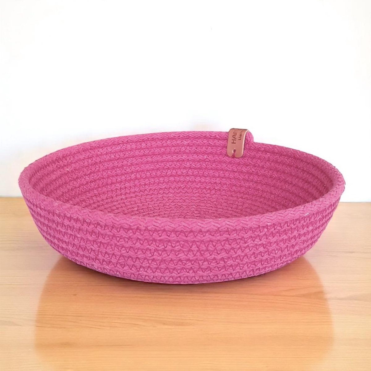 Hobbygaren – Handgemaakte Opbergmand Ø23 cm | Fuchsia | Katoenen Woonmand / Decoratiemand | ca. 2,5L Inhoud