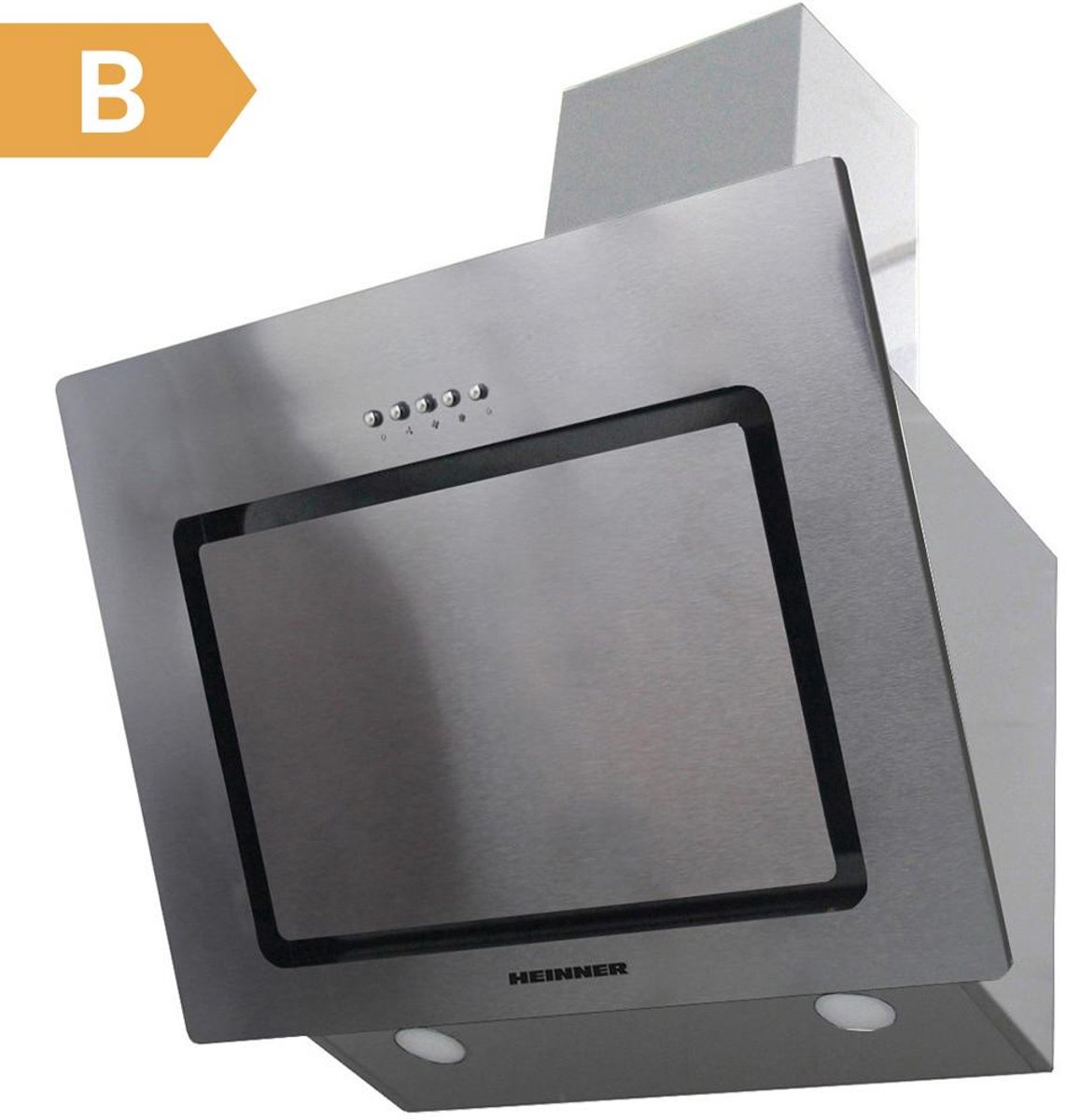Heinner DCH-650RIX Schuine Afzuigkap 60 cm – 586 m³/u – 3 Standen – 2× 190 W Motor – 2× 2 W LED Verlichting – Zilver – 5 Jaar Garantie