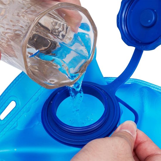 Waterzak 2L - 2 stuks - Incl Slang - Drinkzak - Anti-lek draaidop en drinktuit - Universeel - Voor Wandelen Kamperen Fietsen - Blauw van Merkloos — afbeelding 5