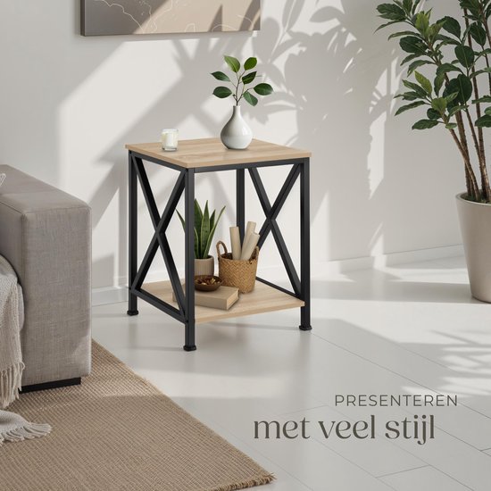 Massief houten bijzettafel, 3-laags bijzettafels met opbergplanken, nachtkastje nachtkastje voor woonkamer slaapkamer, eenvoudige montage Massief houten bijzettafel, 3-laags bijzettafels met opbergplanken, nachtkastje nachtkastje voor woonkamer slaapkamer, eenvoudige montage