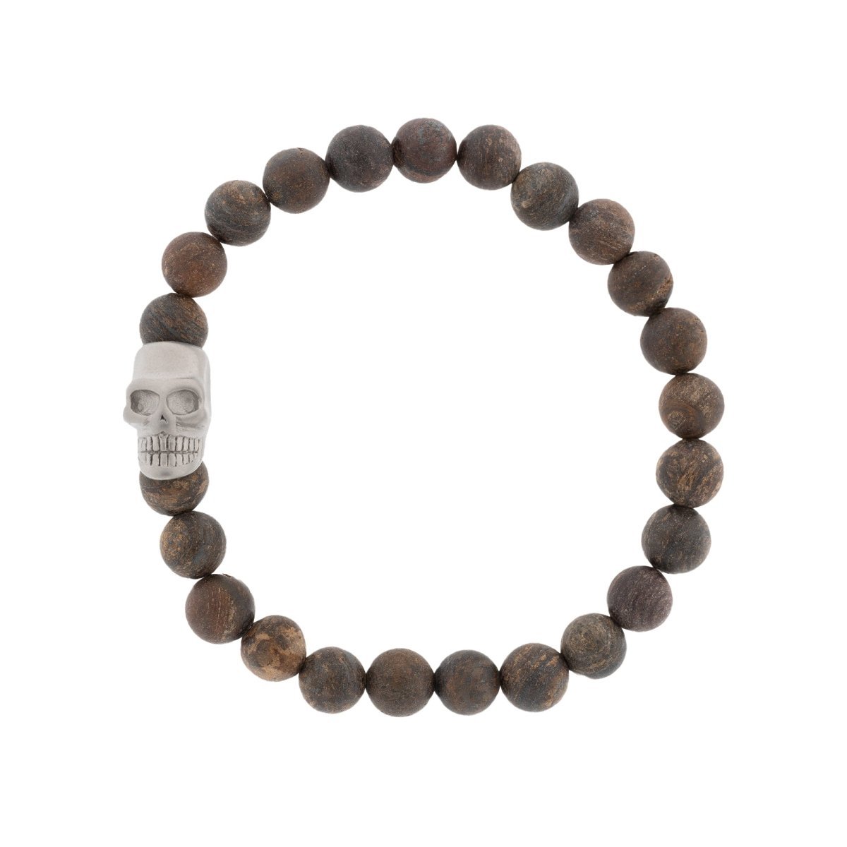 Steel & Barnett Stones Skull Armband - matt bronzite