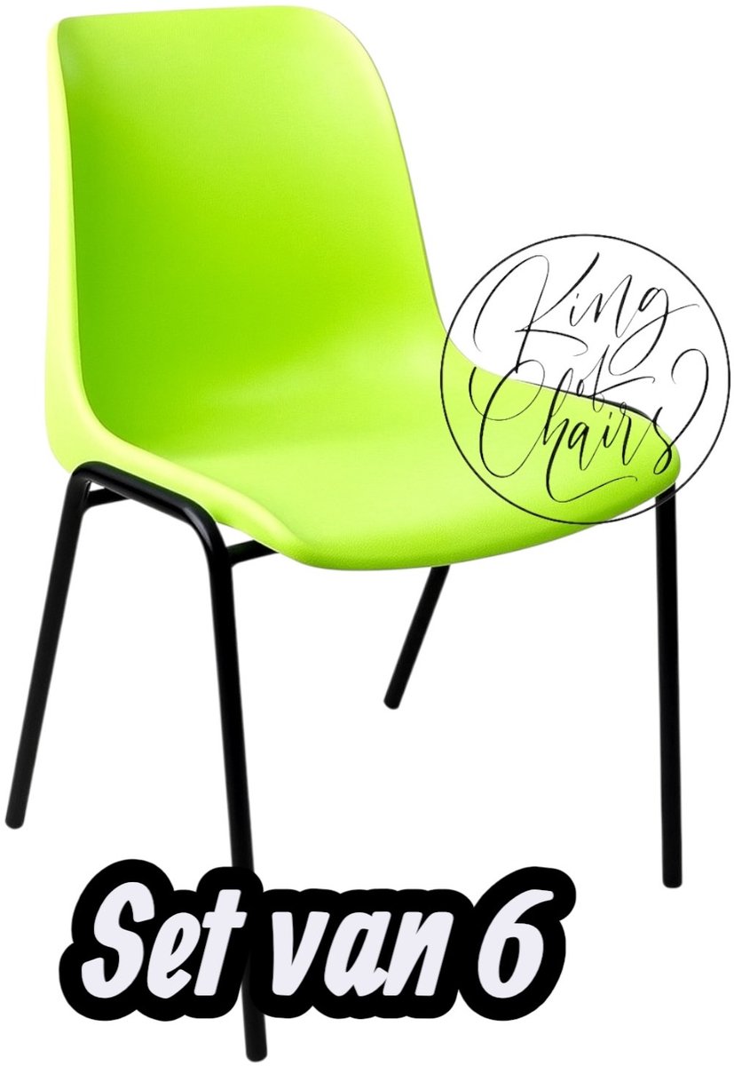 Kantinestoel Helene Limegroen -set van 6- zwart onderstel kantinestoel stapelstoel kuipstoel vergaderstoel tuinstoel kantine stoel stapel stoel tuin stoel kantinestoelen stapelstoelen kuipstoelen arenastoel schoolstoel bezoekersstoel Everardo