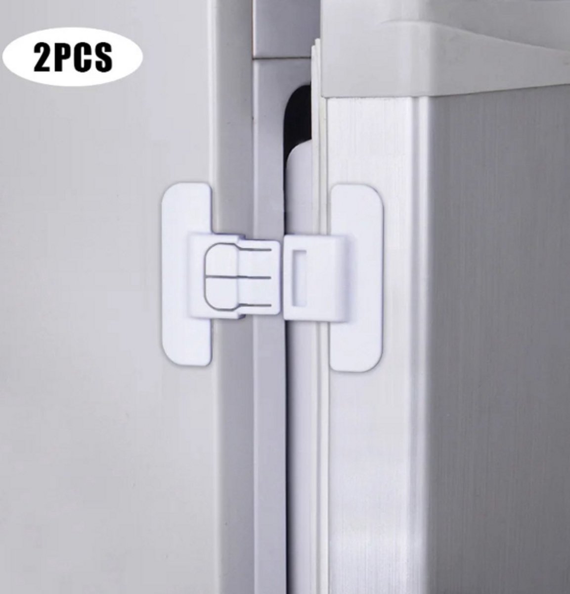 Image of 2 Stuks Baby Veiligheid Koelkast Slot - Kast Deurslot, Anti-Ontgrendel Beveiliging, Kindvriendelijke Veiligheidsbescherming, Waterdispenser Beveiliging