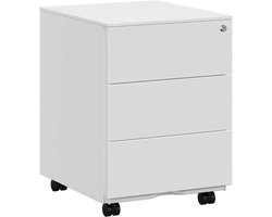 Conway Living® - Ladeblok Wit - Ladeblok Bureau Met Slot 3 Lades 55 x 39 x 45 cm