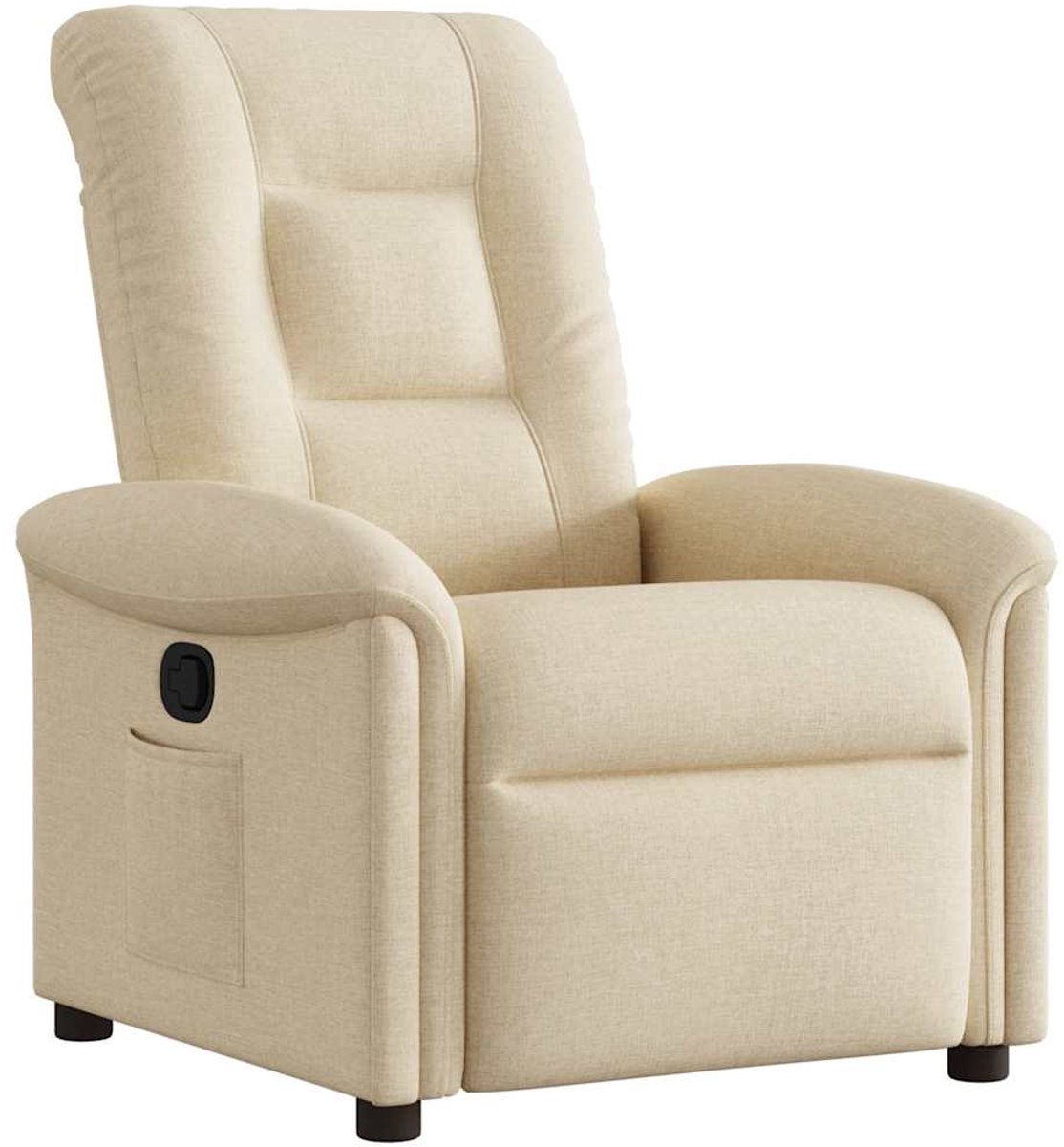 vidaXL Fauteuil - verstelbaar - stof - crèmekleurig