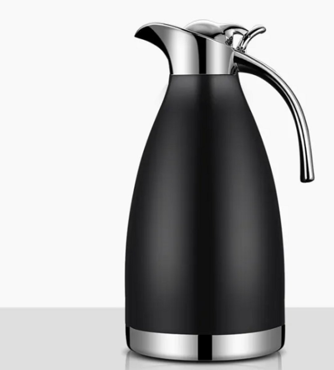 Elegante RVS Thermoskan – Conferentiekan 2L – Zwart