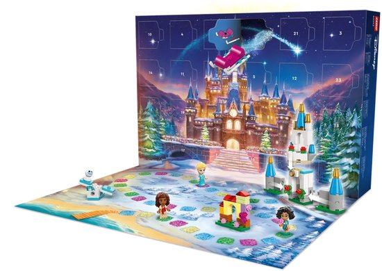 LEGO Disney adventskalender met openklapbaar bord, prinsessen en kasteel