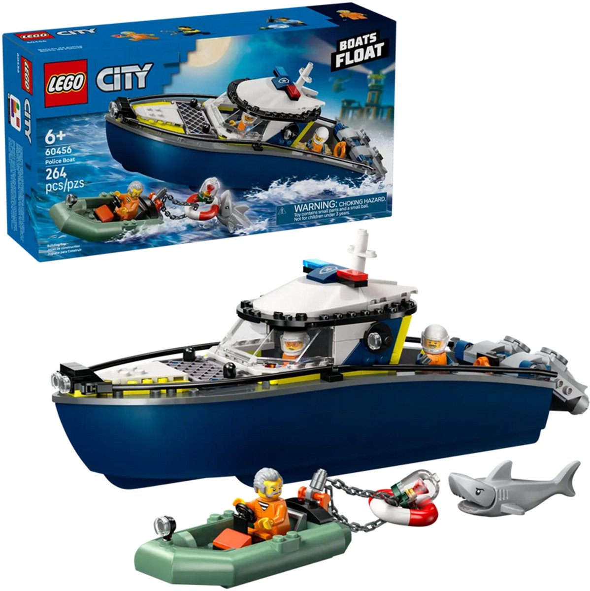 LEGO® City Achtervolging met Politieboot, Drijft Echt - 60456 — afbeelding 15