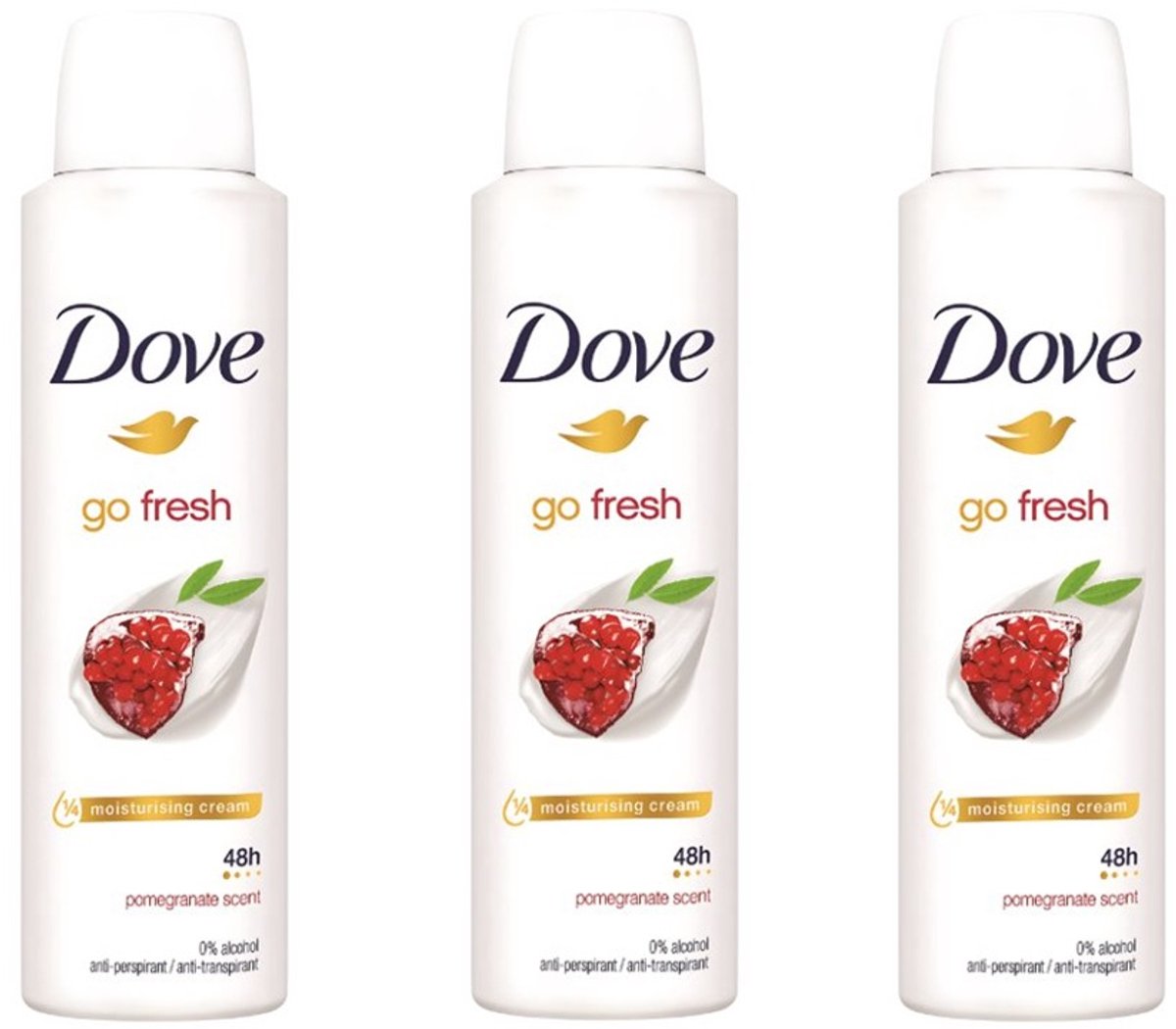 Dove Deo Spray - Go Fresh Granaatappel - 3 x 150 ml - Pomegranate & Lemon Verbana
