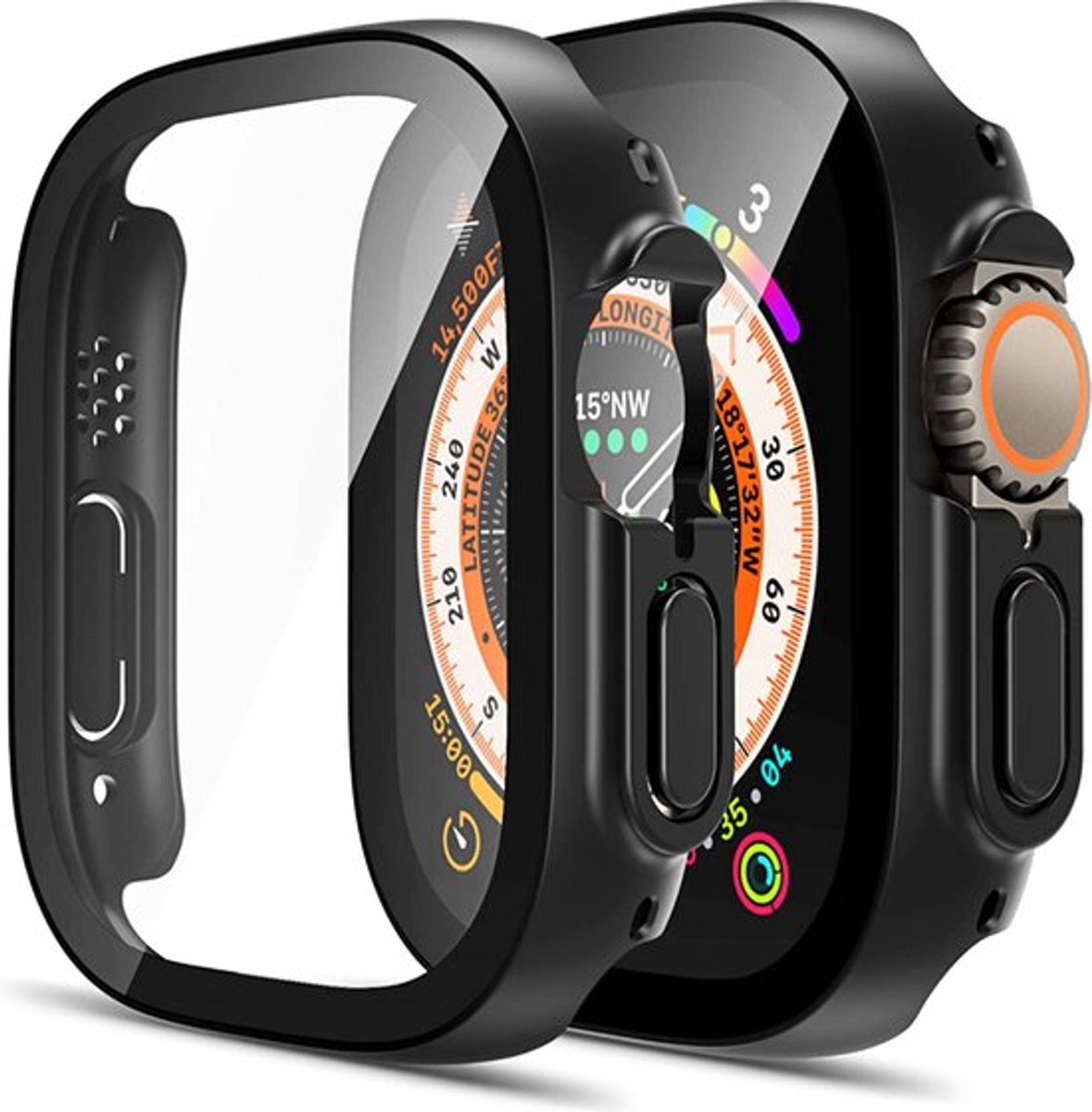 Black Case+Screenprotector for Apple Watch Ultra 49 mm