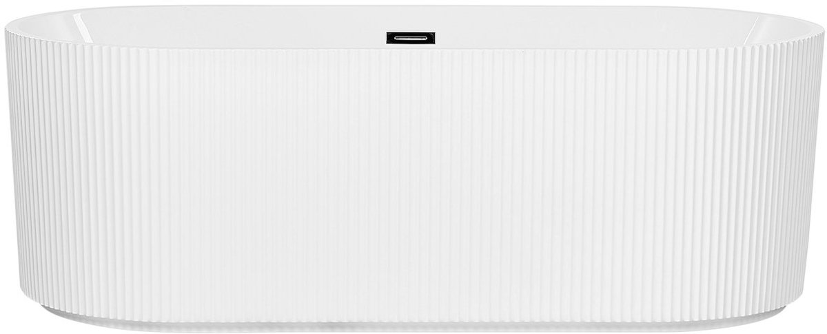 Vrijstaand Bad 170x78x58 cm – Geribbeld Design - Wit - Met overloop
