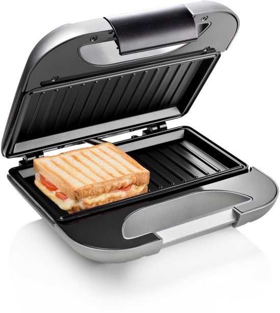 Princess 127003 Sandwichmaker Deluxe – Tosti apparaat voor 2 tosti’s – Grillplaten - Zilver
