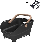 Panier De Vélo Arrière 20L En Fer Avec Couvercle Étanche – Capacité 20 Kg – Compatible Porte-Bagages – Housse Oxford Et Attaches Incluses