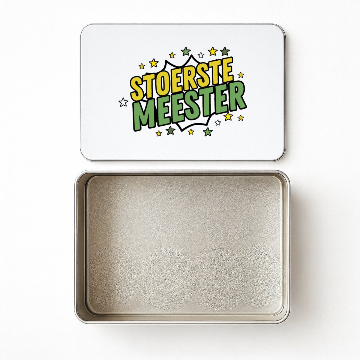 Hacebo® - Stoerste meester koektrommel rechthoekig - Meester - beste meester - koekblik – koektrommels – bewaarblik - snoeptrommel - school - verjaardagscadeau - afscheidscadeau - kado - koek trommel - 20 x 13 CM