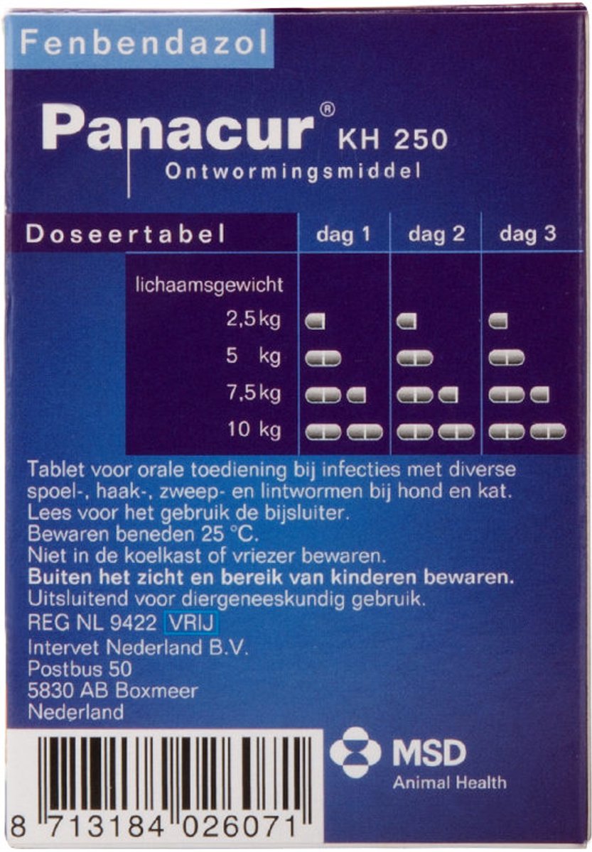 Panacur Ontworming - Middelgroot En Grote Hond - 10 Tabletten — afbeelding 6