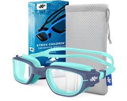 foto van Kyrox Zwembril kinderen - Duikbril kinderen - 6-15 jaar - Inclusief Mesh Bag - Anti-Condens - UV Bescherming - Aqua