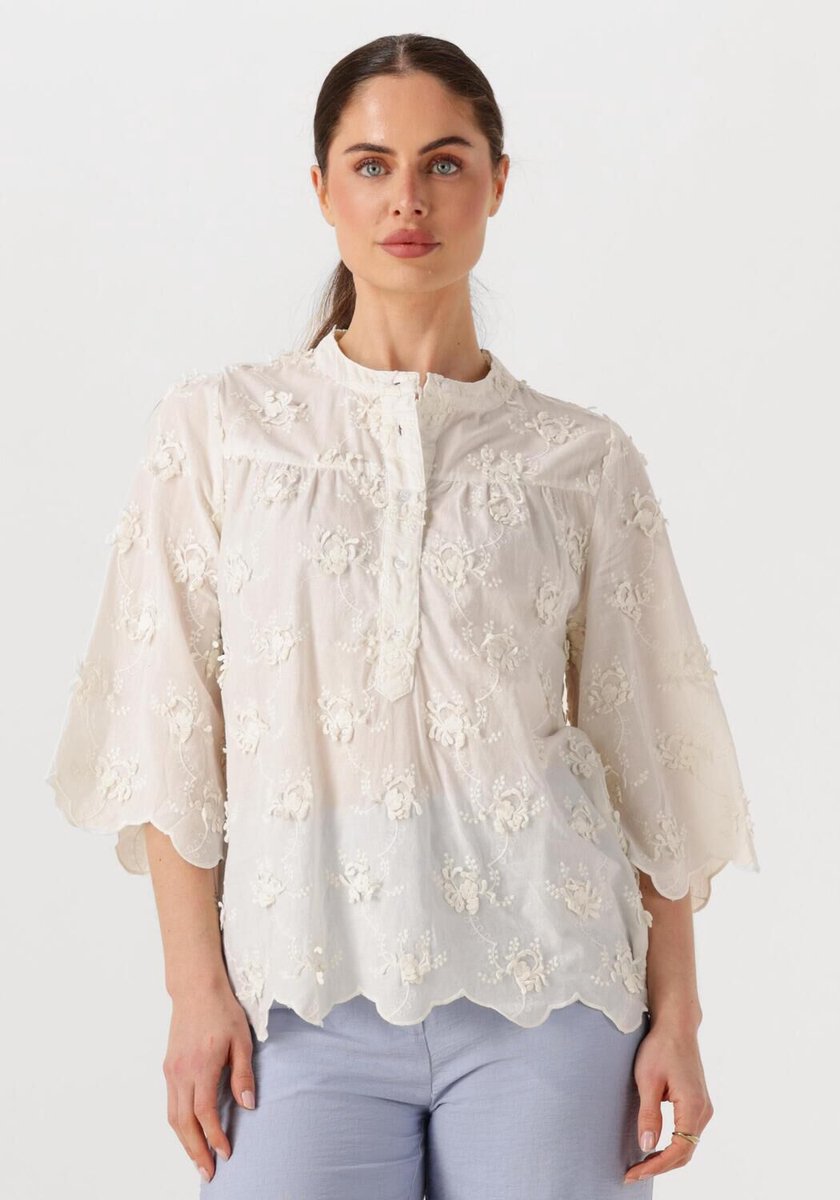 Lollys Laundry Louisell Blouse Ss Dames - Jurken - Wit - Maat L