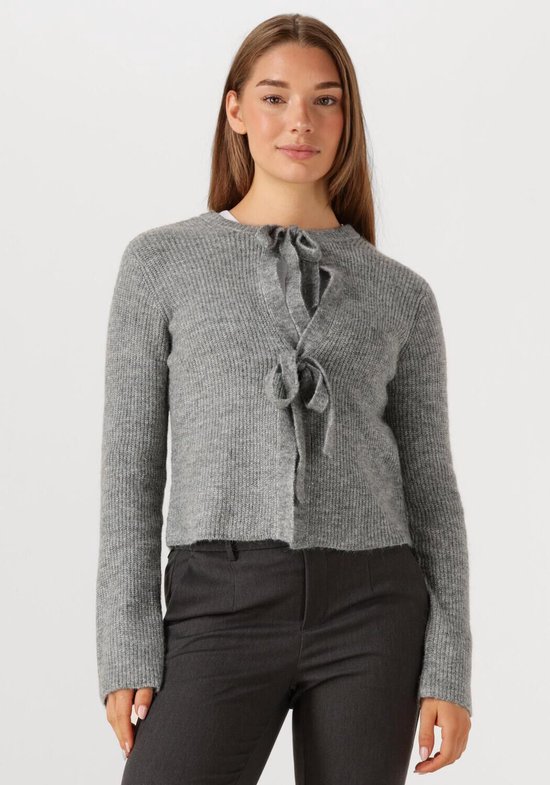 Object Objparvi Knit Cardigan Truien & vesten Dames - Sweater - Hoodie - Vest- Grijs - Maat L