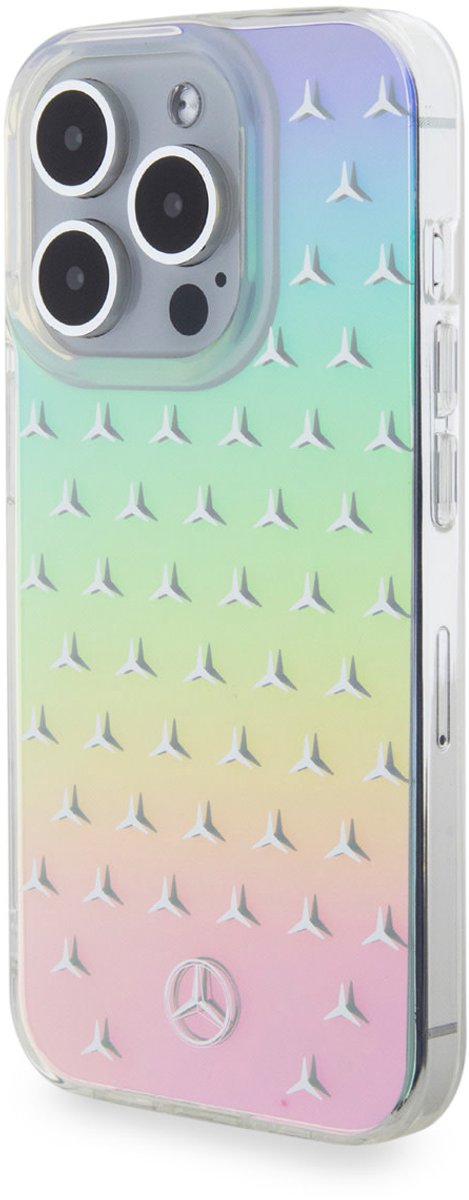 Mercedes-Benz Back cover - iPhone 15 Pro - Transparent - Iridescent met Stars Pattern