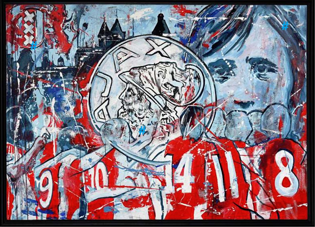 Ajax Johan Cruijf Metalen Wandbord, Maat: 30x20 cm - Voetbal - Wandbord mancave - Kroeg decoratie - Tekstbord - Tekstborden - Metalen wandbord - Metalen wanddecoratie