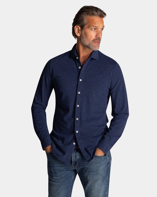 NZA - Blauw katoenen overhemd