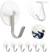 needventure® Klamboe Kleefhaakjes 6 Stuks - Plafondhaak Zelfklevend - Plafond Kleefhaak Set - Geschikt voor Reisklamboe 1 en 2 persoons