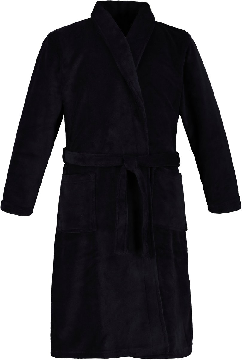 JP 1880 - Heren - Badjas thuispak microvezel strikceintuur - Donkermarine - Maat 8XL