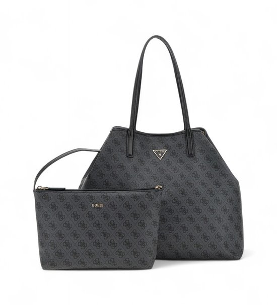 GUESS Sac à épaule Sac shopper Eco Victtoria Large 2 In 1 Tote Coal Logo Gris foncé