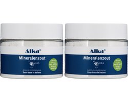 Alka Mineralenzout - basisch badzout met pH 8,5 - 2x 600g - met 84 mineralen en edelstenen - voor ligbaden, voet- & handbaden en spoelingen