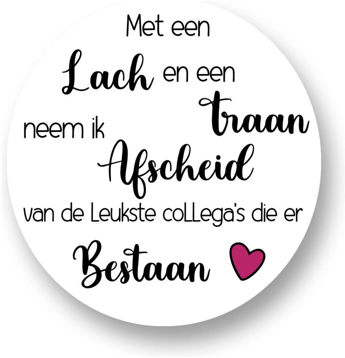 RoNa Design Stickers Afscheid - Bedankt collega pensioen - 20 stuks - 4 cm