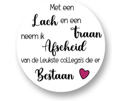 20x Stickers Afscheid leukste collega's - Pensioen - Collega afscheid - Bedanken Cadeau - Nieuwe Baan - 20 stuks - 4 cm - Wensetiket - Sluitsticker - RoNa Design
