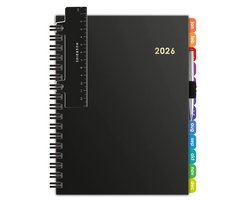 Huurdies agenda 2026 - A5 – Goudfolie – Hardcover - Weekoverzicht - Tabstickers