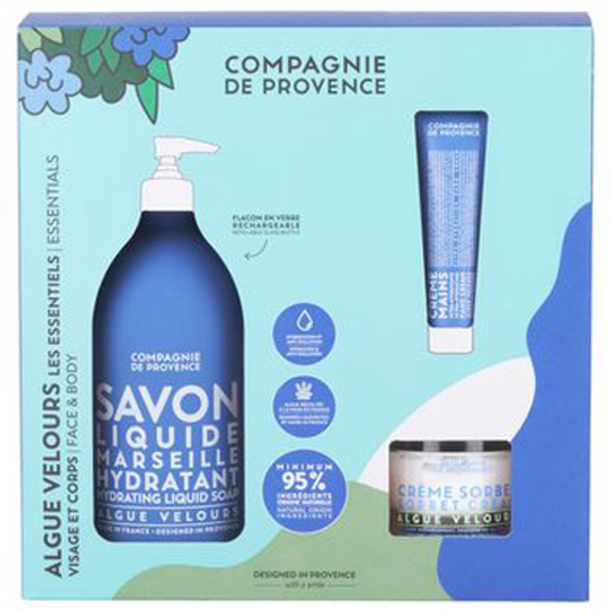 Compagnie de Provence - Algue Velours - Velvet Seaweed - Face & Body care geschenkset