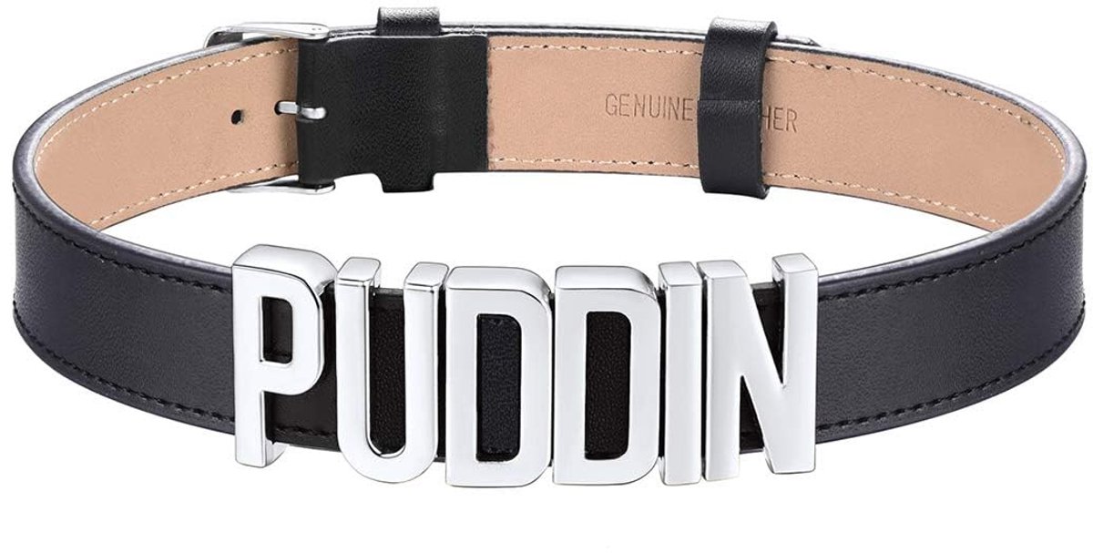 Personalized Name Leather Choker for Women, Puddin Necklace, Punk, Rock, Goth, Custom Letters, Black Collar, Necklaces, Cosplay Jewelry