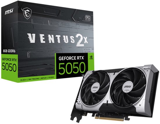 NVIDIA GeForce RTX 5050 8GB GDDR6 Videokaart PCIe 5.0 OC MSI VENTUS 2X Koeling HDMI 2.1b 3x DisplayPort