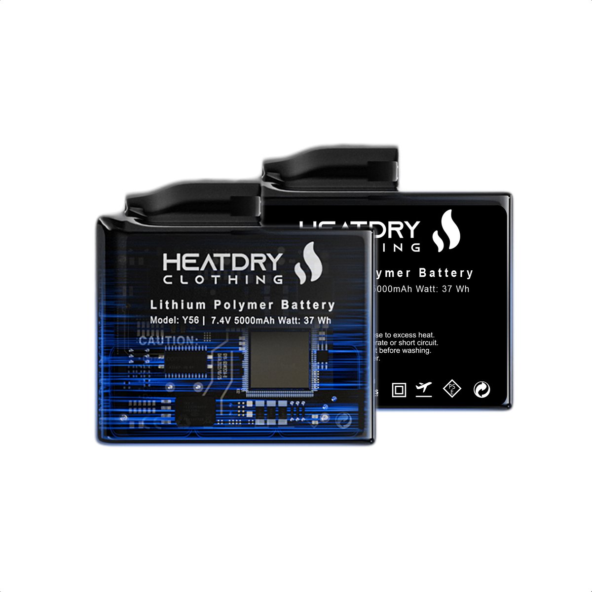 HEATDRY® Clothing – GlovexAmp 5000mAh Batterijen – Voor DailyCore Verwarmde Handschoenen – Tot 14 Uur Warmte – Enkel Geschikt voor HEATDRY Handschoenen – Zonder Snellader