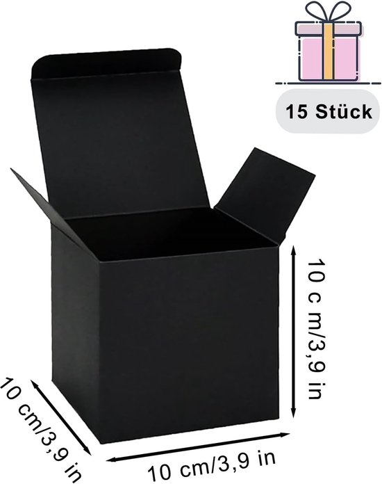 SHIPKEY 10 stuks witte kartonnen geschenkdozen met deksels | 15x15x15 cm vierkante dozen | Medium geschenkdozen geschikt voor feest, bruiloft, Kerstmis, feestdagen, verjaardagen en alle andere