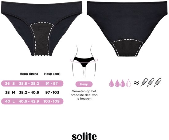 Maillot de Maillots de bain menstruel Solite avec nœuds - Bas de bikini menstruel - Slip de bain menstruel - Taille L