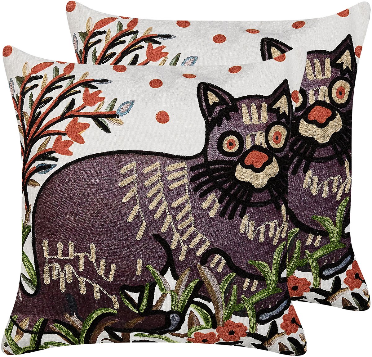 Beliani PHUSRO - Sierkussen set van 2 - Multicolor - 50 x 50 cm - Katoen Meerkleurig